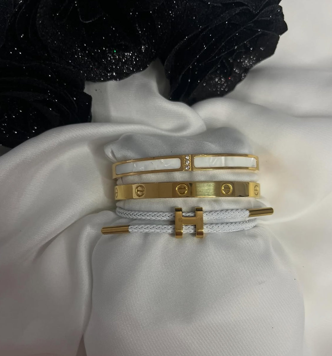 White x Gold Bracelet Set